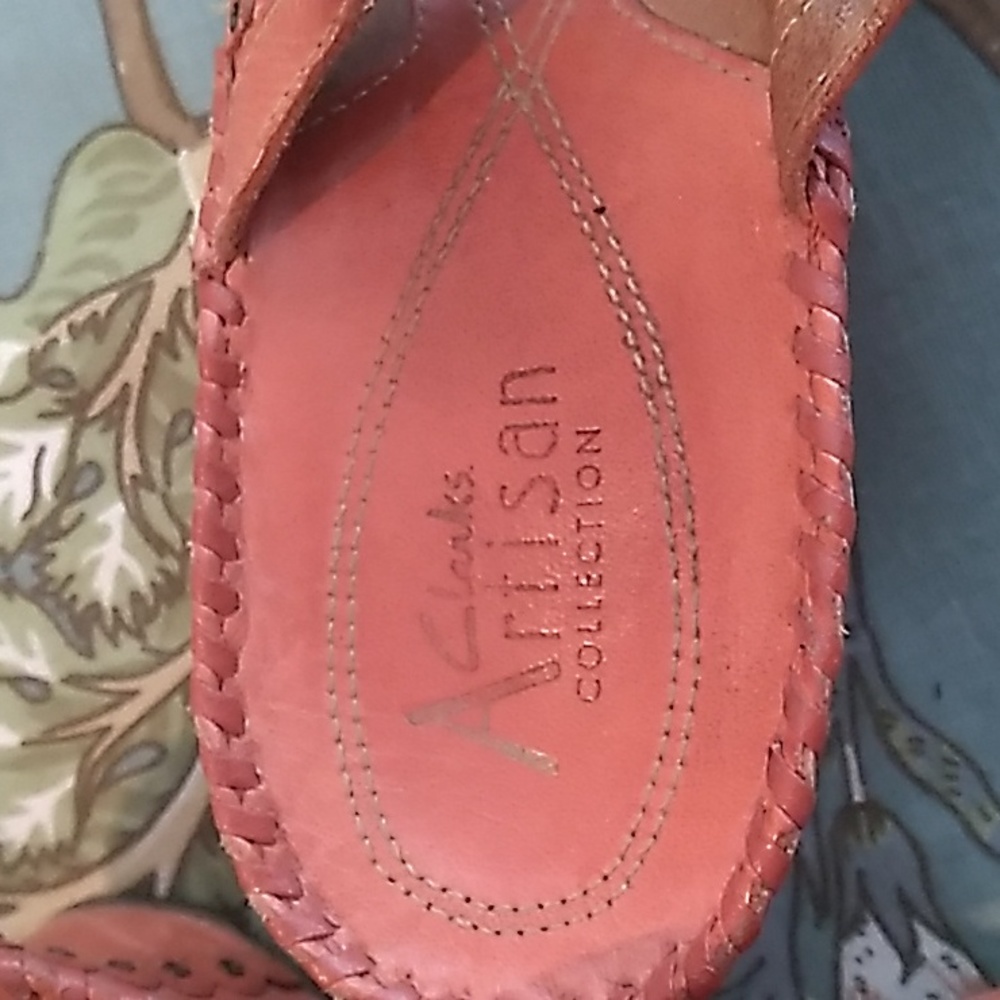 Clarks Pink Perforated Sandals - Picture 3 of 6